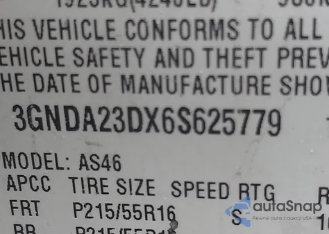 2006 Chevrolet Hhr Lt из США, поврежденный, VIN 3GNDA23DX6S625779